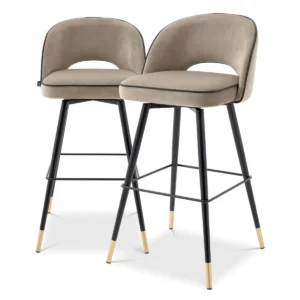 SGABELLO DA BAR CLIFF SET DI 2 GREIGE