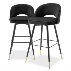 SGABELLO DA BAR CLIFF SET DI 2 NERO ROCHE