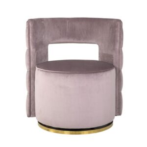 POLTRONA GIREVOLE JAMIE VELLUTO ROSA / ORO (QUARTZ PINK 700)