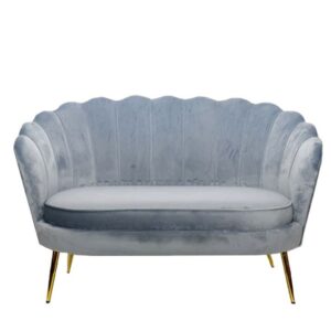 DIVANO CONCHIGLIA AVIO VELLUTO CON GAMBE ORO METAL