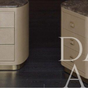 COMODINO DAMASSE CON PIANO IN MARMO - EMPERADOR DARK BLACK & GOLD