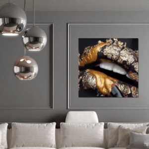 Quadro Gold Lips
